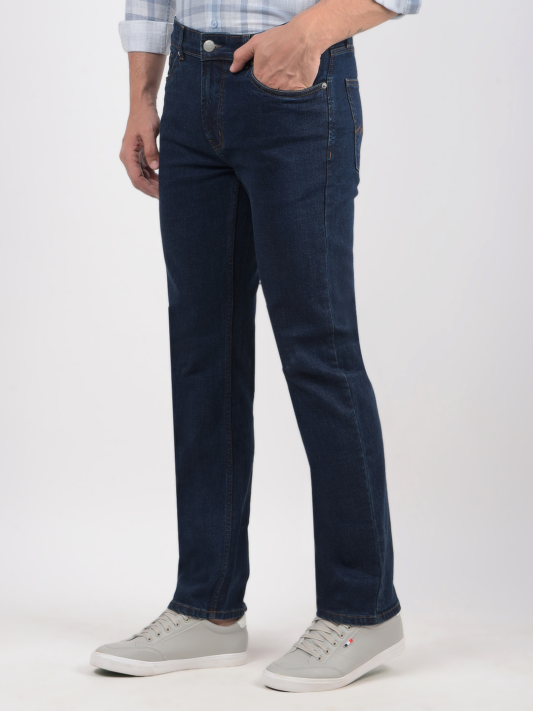 Numero Uno Men Solid Dark Blue Jeans